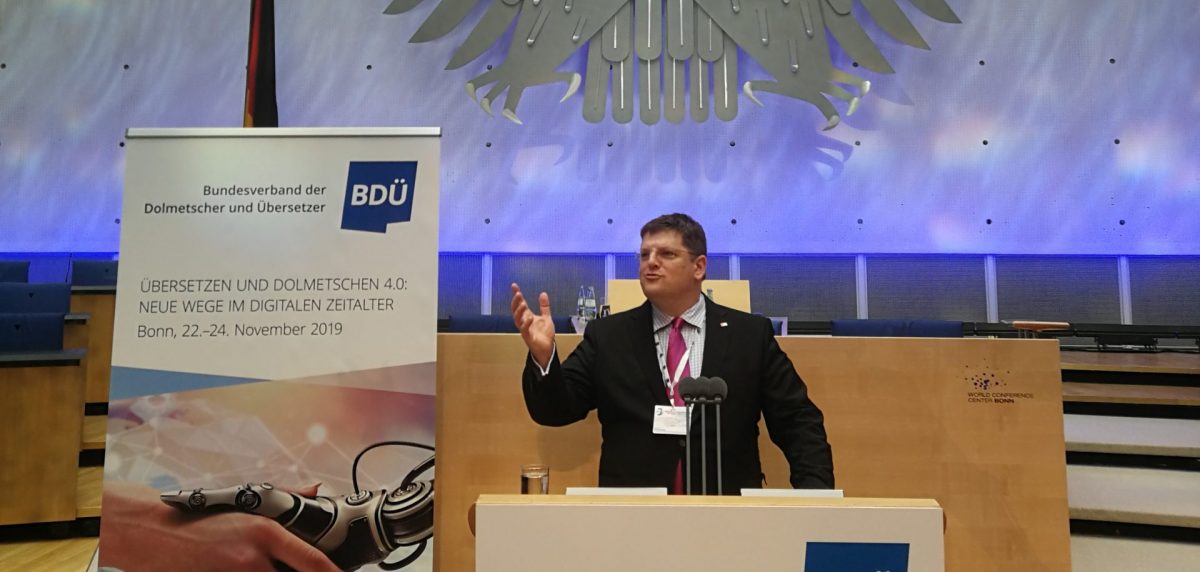 Michael Bailey speaking in Bonn