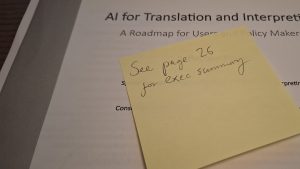 Personalising a translation with a virtual sticky note
