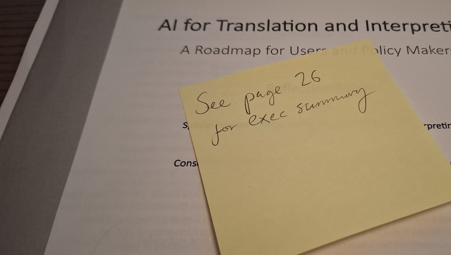 sticky note on a paper